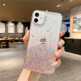 Lkblock Luxury Gradient Sequins Clear Glitter Phone Case For iPhone 13 14 12 11 Pro Max X XR XS Max 7 8 14 Plus SE20 Soft TPU Back Cover