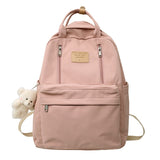 Lkblock Multifunction Double Zipper Women Backpack Teenager Girls Laptop Backpack Student Shoulder Bag Korean Style Schoolbag