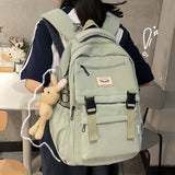 Lkblock New Waterproof Nylon Women Backpack Korean Japanese Fashion Female Students Schoolbag Multilayer Simple Sense Travel bag