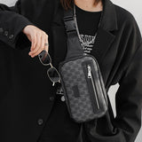 Lkblock New Fashion Men's Bag Luxury Brand Designer Single Shoulder Chest Bag Leather Male Crossbody Chest Pack Street Small Sling Bag