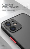 Lkblock Luxury Shockproof Matte Bumper Phone Case For iPhone 11 13 12 Pro Max Mini X XR Xs 8 6 7 Plus Soft Silicone Transparent Cover