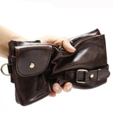 Men Belt Bag Men's Waist Bags Genuine Leather Male Fanny Pack Leather Money Phone Pouch Bag Hip Men's Shoulder Bags