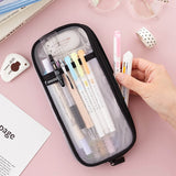 Lkblock Korean Fashion Transparent Pencil Case Pouches Simple Macaroon Large Capacity Pencil Bag Stationery Organizer Pencilcase Holder