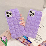 Lkblock 3D Love Heart Couples Phone Case For iPhone 11 Pro 12 Pro Max Mini XS Max XR X 7 8 Plus SE Candy Color Soft TPU Back Cover