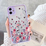 Lkblock Vintage Leaves Flower Phone Case For iPhone 12 11 13 Pro Max 14 Pro X XR XS Max 8 7 Plus SE Camera Protection Hard PC Coque