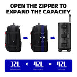Lkblock 42L Male Expandable Large Capacity Travel Backpack Men 17 inch Laptop USB Recharging Multi-layer Space Travel Male Bag