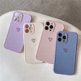 Lkblock Cute Love Heart Shockproof Phone Case For iPhone 13 11 12 14 Pro Max 14Plus 7 8Plus X XS XR Max Camera Protection Soft TPU Cover