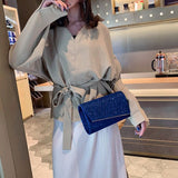 Lkblock Women's Elegant Blue Evening Bags Fashion Wedding Clutches Party Purse Female Handbag Small Chain Shoulder bag FTB323