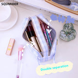 Lkblock style Cute pencil case Large capacity school pencil bag canvas pen case student stationery bag girl student storage bag gifts