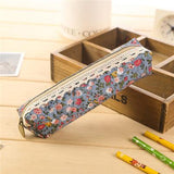 Lkblock Mini Retro Flower Floral Lace Pencil Case, Pencil Bag School Supplies Cosmetic Makeup Bag Zipper Pouch Purse, Estojo Escolar
