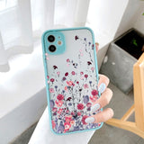 Lkblock Vintage Leaves Flower Phone Case For iPhone 12 11 13 Pro Max 12Mini X XR XS Max 8 7 Plus SE 2020 Camera Protection Hard PC Coque