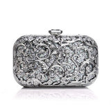 Lkblock Luxury women evening bags hollow out style diamonds metal clutch purse wedding bridal small handbags for party bags