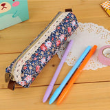 Lkblock Mini Retro Flower Floral Lace Pencil Case, Pencil Bag School Supplies Cosmetic Makeup Bag Zipper Pouch Purse, Estojo Escolar