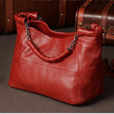 Lkblock Summer European and American Style Fashion Handbag Lady Chain Soft Genuine Leather Tote Bags for Women Messenger Bag
