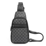 Lkblock New Fashion Men's Bag Luxury Brand Designer Single Shoulder Chest Bag Leather Male Crossbody Chest Pack Street Small Sling Bag