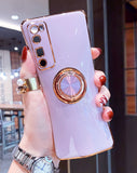 Lkblock Luxury Phone Case For Samsung Galaxy A52 A52S 5G A72 A53 S21 S22 Ultra S20 FE Note 20 9 S10 10 Plus A 53 Shell Cover Ring Holder