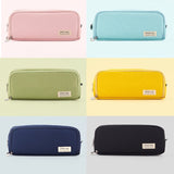 Lkblock Angoo Double Sided Pen Bag Pencil Case Special Macaron Color Dual Canvas Pocket Storage Bag Pouch Stationery School Travel A6899