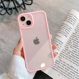 Lkblock Candy Shockproof Silicone Bumper Phone Case For iPhone 11 12 13 Pro Max X XS XR Max 8 7 Plus Transparent Protection Back Cover