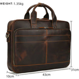 Lkblock Retro Laptop Briefcase Bag Genuine Leather Handbags Casual 15.6 Pad Bag Daily Working Tote Bags Men Male bag for documents