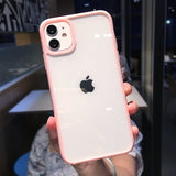 Lkblock moskado Candy Color Border Shockproof Phone Case for iPhone 11 Pro Max 12 13 Mini XR X XS Max 7 8 Plus SE 2020 Clear Back Cover