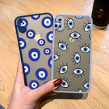 Lkblock Lucky Eye Blue Evil Eye Print Hard Phone Case For iPhone SE2020 12 13 mini 11 Pro Max XR X XS MAX 7 8 6s Plus Shockproof Cover