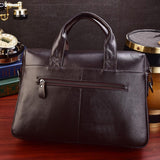 Lkblock Business Laptop Bag Men Genuine Leather Handbags Male Leather Travel Briefcases Men High Quality Cowhide Leather Messenger Bags