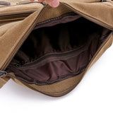 Lkblock Canvas Messenger Bag for Men Vintage Water Resistant Waxed Crossbody bags Briefcase Padded Shoulder Bag for Male Handbag