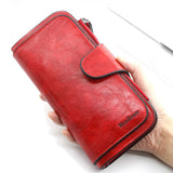 Lkblock Women's wallet made of leather Wallets Three fold VINTAGE Womens purses mobile phone Purse Female Coin Purse Carteira Feminina