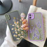 Lkblock Butterfly Lavender Higan Flower Phone Case For iphone 6s 7 8 plus SE 2 12 13 mini 11 pro max X XR XS Max Hard Shockproof Case