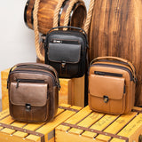 Lkblock Genuine Leather Men's Messenger Bag Shoulder Bags for Men Crossbody Bags Small Man Designer Shoulder Handbag Bolso Male 7438