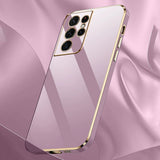 Lkblock Glossy Plated Square Phone Case For Samsung Galaxy A52 A52s A72 A22 A82 A32 4G 5G A51 A71 M32 Case Cover Soft Silicone Protector