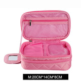 Lkblock Luxury Designer Women's Toiletry Cosmetic Bag Double Waterproof Beautician Make Up Bags Travel Essential Organizer Beauty Case