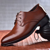 Lkblock Men Leather Shoes Business Dress Shoes All-Match Casual Shoes Shock-Absorbing Footwear Wear-Resistant