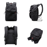 Lkblock Multifunction Waterproof Backpack Men Luxury Student School Bags Notebook Backpacks Casual Pleated 15.6 Inch Laptop Bag For Men