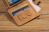 Lkblock New Men's Wallet Short Frosted Leather Wallet Retro Three Fold Vertical Wallet Youth Korean Multi-Card Wallet 2022