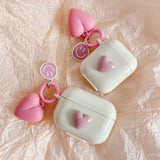 Lkblock 3D Heart Love Cute Silicone Earphone Accessories Case for AirPods Pro 2 3 Air Pods Cover Case Creative Smile Ornament Keyring