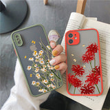 Lkblock Butterfly Lavender Higan Flower Phone Case For iphone 6s 7 8 plus SE 2 12 13 mini 11 pro max X XR XS Max Hard Shockproof Case