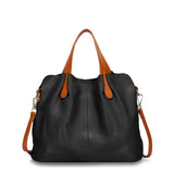 Lkblock Genuine Leather Women's Bag Fashion Commute Handbags Solid Color Tote Messenger Luxury Designer Shoulder Cossbody Bags Female