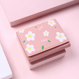 Lkblock 1PC Women Cute Flower Wallet Small Hasp Girl Wallet Brand Designed PU Leather Women Coin Purse Female Card Holder Wallet
