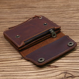 Lkblock 100% Genuine Leather Wallet For Men Male Brand Vintage Handmade Short Small Men's Purse Card Holder With Zipper Coin Pocket Bag