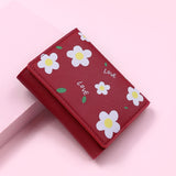 Lkblock 1PC Women Cute Flower Wallet Small Hasp Girl Wallet Brand Designed PU Leather Women Coin Purse Female Card Holder Wallet