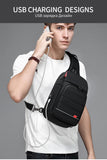Lkblock Multifunction Men Chest Bag for 9.7"USB Backpack Charging Messenger Handbags Crossbody Shoulder Sling Male Bags Bolsas