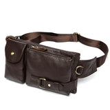 Men Belt Bag Men's Waist Bags Genuine Leather Male Fanny Pack Leather Money Phone Pouch Bag Hip Men's Shoulder Bags