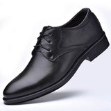 Lkblock Men Leather Shoes Business Dress Shoes All-Match Casual Shoes Shock-Absorbing Footwear Wear-Resistant