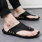 Lkblock Slippers Summer Flip-Flops for Men Beach Slippers Brown Sandals Comfortable Shoes Non-Slip Bathroom Shoes  Men Slides