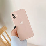 Lkblock Heart Camera Protection Phone Case For iPhone 11 12 13 Pro SE 2020 7 8 Plus X XR XS Max Candy Color Glossy Soft TPU Cover