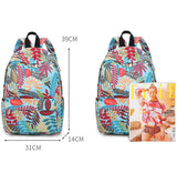 Lkblock Canvas Leaves Printing Women Backpack School Bags Bookbag for Teenage Girls Daily Travel Knapsack Laptop Rucksack Mochila