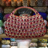 Lkblock Wholesale Crystals 10 Colors Red Clutch Purse Messenger Bags Clutches Women Bridal Evening Clutch Bag Wedding Party Handbags