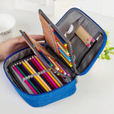 Lkblock Canvas School Pencil Cases for Girls Boy 72 Holes Pen Box Multifunction Storage Bag Case Pouch Student Stationery Supplies