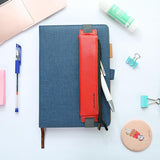 Lkblock Luxury Pu Leather Elastic Buckle Pencil Case for Book Notebook Fashion Pen Bag School Pen Case for Office Meeting Easy Carry